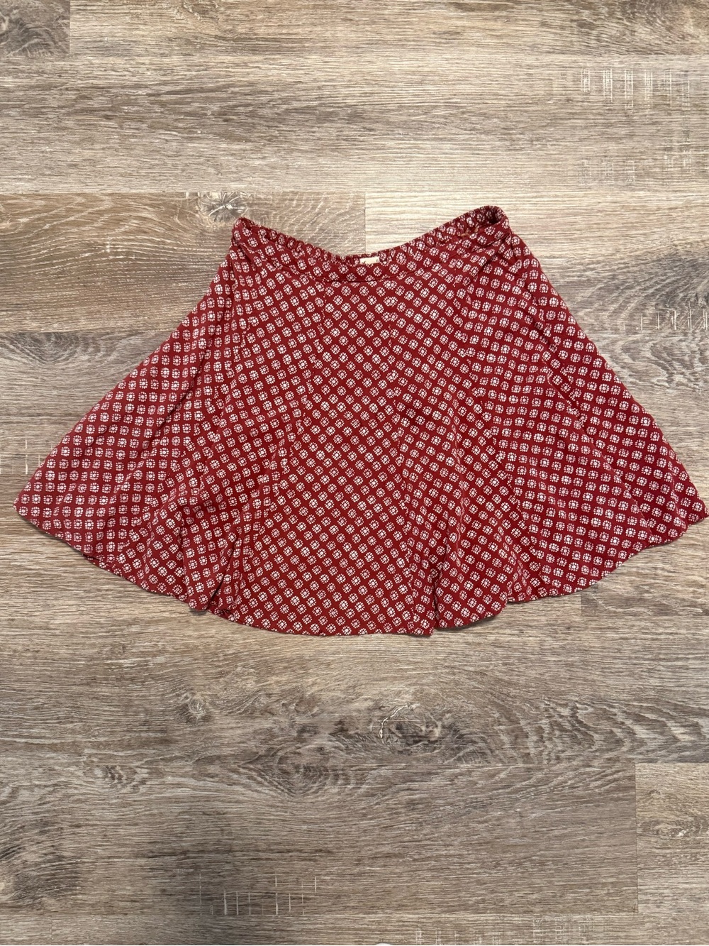 Hollister Red Geometric Circle Skirt